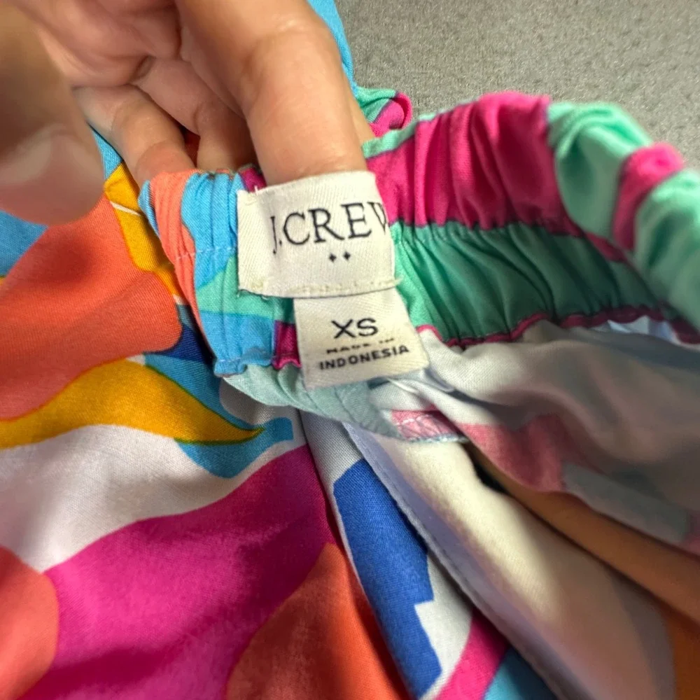 J.Crew Tropical Leaf Wrap Maxi Skirt Summer Resort XS Multicolor Botanical Luau